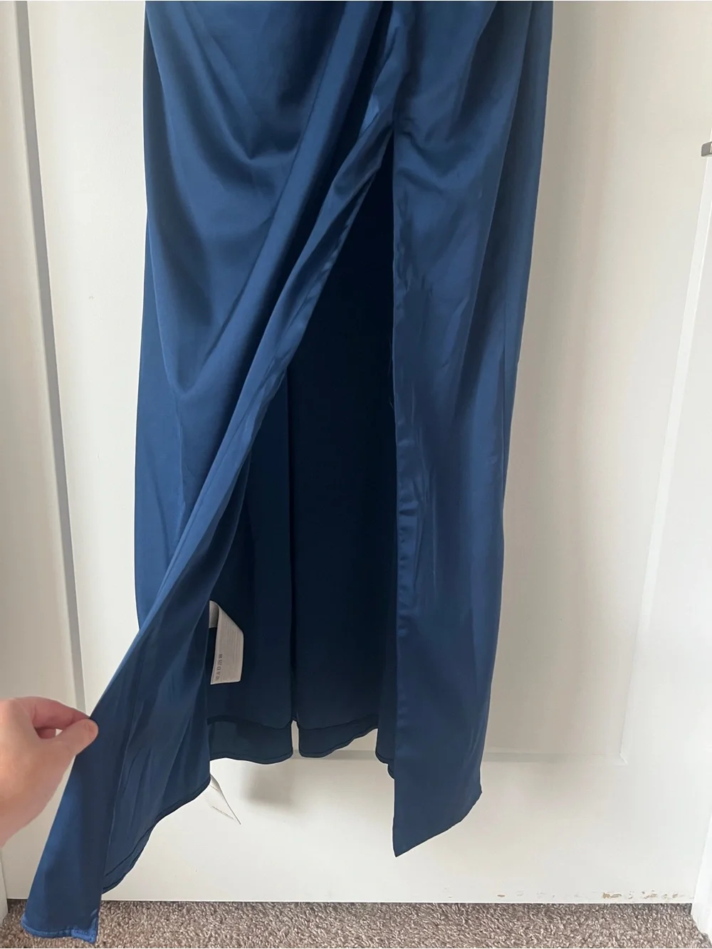 Abercrombie & Fitch Split Knot Draped Maxi Dress in Navy Blue - NWT!